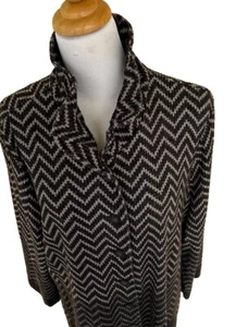 John Mark Lagenlook Chevron Jacke grau Swing Cardigan Bügelkragen Damen XL - Bild 1 von 11
