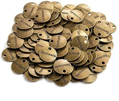 100 Stück Antique Handmade Metall knöpfe Label Charm Anhänger DIY Handwerk Sc... - Bild 1 von 4