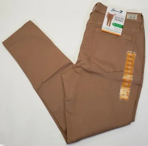 Women's Seven 7 Jeans Utility Ankle Skinny Twill Stretch Pants Brown Tan Size 12 - Picture 1 of 8