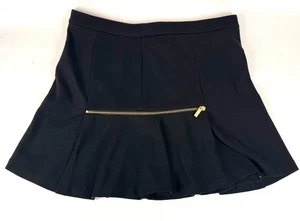 Michael Kors Black Poly Blend Ruffle Zipper Mini Skirt Womens 17" Size 6 - Picture 1 of 9