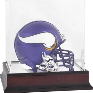 Minnesota Vikings Mahogany Mini Helmet Display Case - Picture 1 of 1