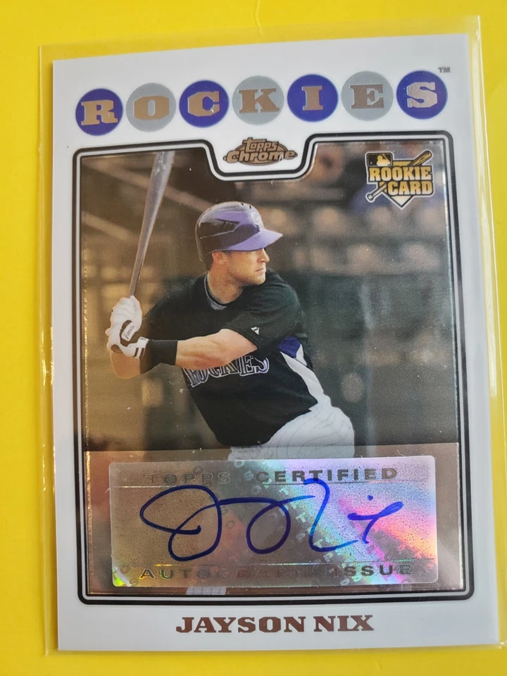 2008 Topps Chrome Autograph AUTO #236 Jayson Nix RC - Colorado Rockies - Image 1 of 2