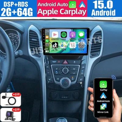 2+64GB Android 15 CarPlay Car Radio Stereo GPS For Hyundai Elantra GT 2013-2016 - Image 1 of 4