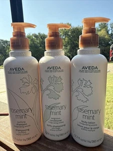 Aveda größere Flaschen - je 1 - Shampoo, Conditioner, Lotion 12,2 Unzen Rosmarin - Bild 1 von 2
