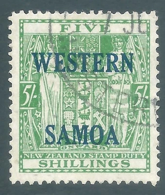 WESTERN SAMOA 1955 used 5/- stamp SG232 - Image 1 of 2