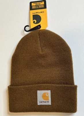 Carhartt ребенка ясельного возраста коричневый Beanie акриловые часы шляпа ребристый один размер новый с Ярлыками - Изображение 1 из 4