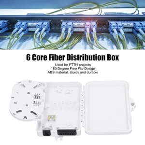 6 Core Fiber Distribution Box Fiber Optic Junction Splitter Box FTTH New - Photo 1/12