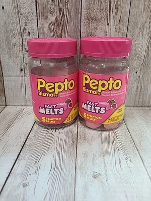 Pepto Bismol Fast Melts 24 comprimidos masticables suaves caducidad: 8/2025 2 BOTELLAS selladas Foto 1 de 3