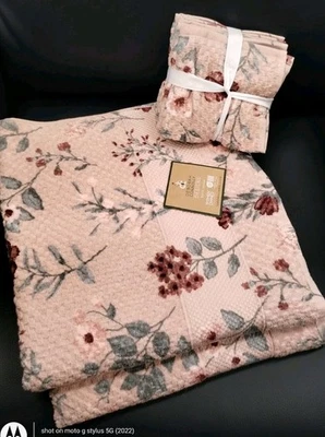 Deborah Connolly 6 piezas WAFFLE FLORAL BAÑO Y PAÑOS TOALLAS Rosa Azul Suave NUEVO  Foto 1 de 4