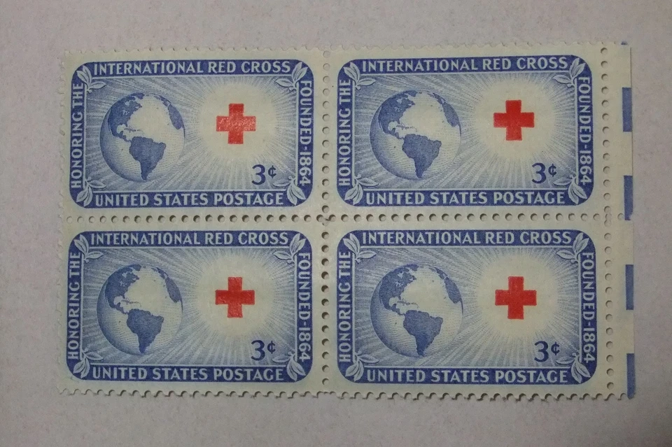 $0.03 Cents International Red Cross 1864 Stamps Block of 4 - Image 1 of 1