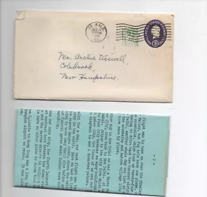 United States used entire U540 WX193 pair DeKalb IL to Colebrook NH with letter - Picture 1 of 2