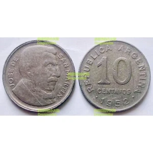 Argentina 10 centavos 1951-1952 no Magnetic 19mm co-ni coin km47 - Picture 1 of 1