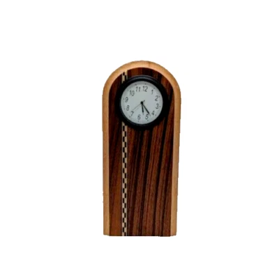 Handmade Wooden Desk Top Clock 3" x 6 3/4" x 2" Not Working - Image 1 of 4
