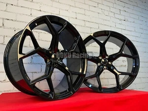 4X 22 Zoll RS6 C8 Style G Schwarz 5X112 Alufelgen für Audi RS7 Q7 Q8 RSQ7 Etron - Bild 1 von 22