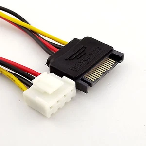 1x 15-Pin SATA Male to 4-Pin Floppy FDD Female Power Connector Cable Cord 20cm - Picture 1 of 5