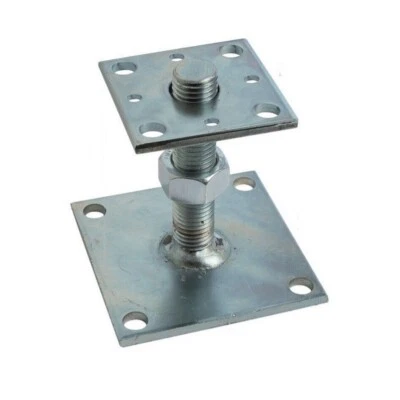 Staffa portapilastro regolabile per travi in legno rialzata in ferro zincato - Immagine 1 di 2