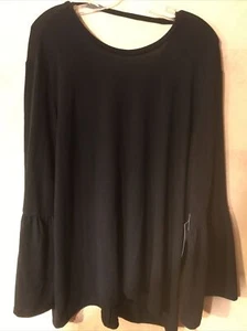 NEU mit Etikett Diane Gilman 2X schwarz Feinstrick Pullover Rüschen Glockenärmel weich - Bild 1 von 9