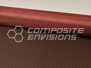 Hypetex Rosso Fibra di Carbonio Colorata 2x2 Twill 3k 7,23 oz/245gsm - Campione - Foto 1 di 1