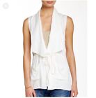 Elodie White Vest Sleeveless Cardigan Rayon Size Medium Womens Bohemian