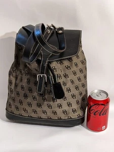 Dooney & Bourke Signature Backpack Leather Murphy Drawstring Monogram Brown - Picture 1 of 10