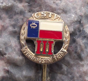 Vintage Czech State Sports Association CSTV 3rd Class Athlete Award Pin Badge - Picture 1 of 6
