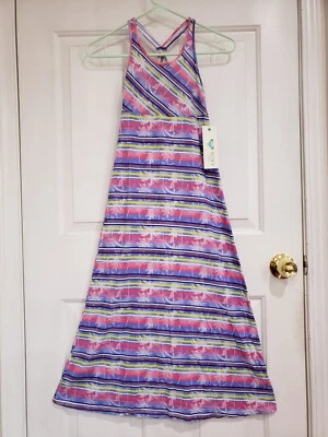 Roxy Girl Sun Dress Size 7 XS Red Blue Hawaiian Strappy T-Back - Image 1 of 4