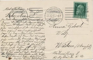 BAYERN 1912 5 Pf Luitpold, ABART: OBEN UNGEZÄHNT als EF Pra.-AK "ASCHAFFENBURG" - Picture 1 of 3