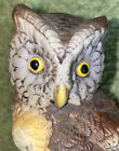 Vintage Great Horned Owl Figurine Kw121 Lefton Acorn Branch Porcelain Japan 4"