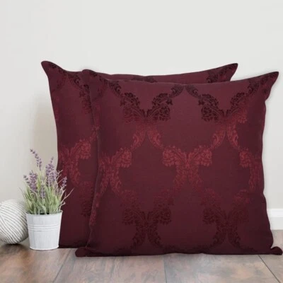 Home -Designer Self Design Cotton 275 TC Cushion Covers - Pack of 2 - Image 1 of 4