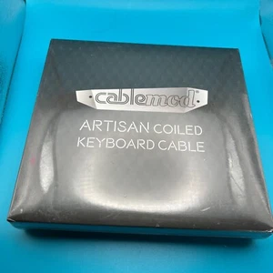 CableMod Pro Coiled Keyboard Cable Galaxy Blue USB A to USB Type C Slimline - Picture 1 of 3