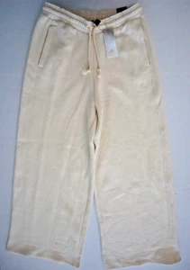 Adidas IC6467 Women's Sz L Ecru/Beige All SZN Fleece Wide Leg Pants $65 - Picture 1 of 12