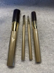 NEW Estee Lauder 4 Pc. Makeup Brush Set Gold Toned Never Used - Picture 1 of 6
