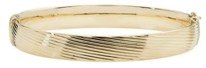 Oro Amarillo Ancho Pulsera Articulado Mujer Británico Hecho Contraste - Imagen 1 de 2