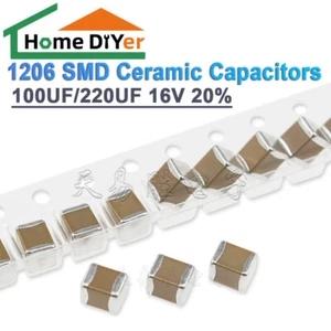 1206 SMD Ceramic Capacitors 100UF/220UF 16V 20% - Picture 1 of 4