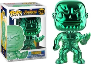 New Funko Pop Marvel #289 Thanos Bobble Head Infinity Green Chrome Protector - Picture 1 of 3