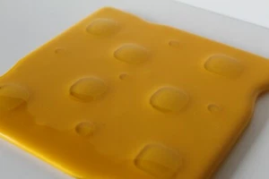 Glass cheeseboard, Handmade in cheese slice shape. Fun for dinner parties/gift - Picture 1 of 28