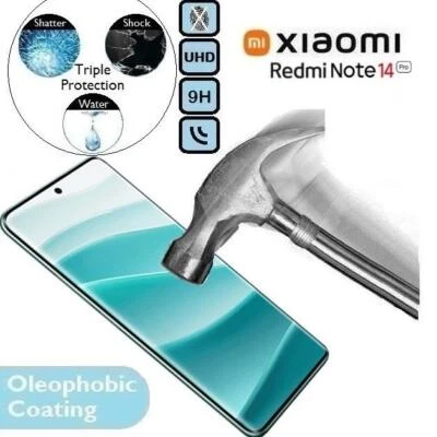 100%Genuine Tempered Glass 9H Screen Protector Fits/For Xiaomi Redmi Note 14 Pro - Image 1 of 2
