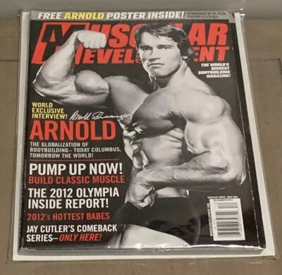 Arnold Schwarzenegger W/ Poster - Muscular Development Magazine - December 2012 - Image 1 of 4