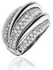 Pave Diamond Band 1.85ct F VS Chunky Wedding Ring 15mm Wide in 18ct White Gold