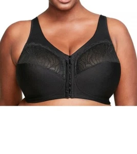 Glamorise Magic Lift Natural Shape Front Close Bra 42F ~ Black - Picture 1 of 5