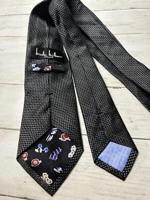 Corbata para hombre Nicole Miller New York 100 % seda diseño gemelo gris 110782 Foto 1 de 4