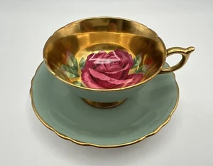 RARE Paragon Floating Cabbage Rose w Heavy Gold Mint Tea Cup & Saucer England - Picture 1 of 22