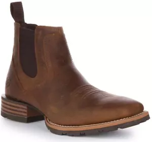 Ariat Hybrid Low Boy Full Grain Western Chelsea Boot Brown Mens US 8- 13 - Picture 1 of 12