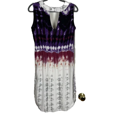 Vestido Burton Ombre Púrpura Negro Tie Dye Talla S Sin Mangas Bolsillos Foto 1 de 4