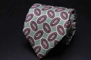 POLO RALPH LAUREN Silk Tie. Green with Purple Paisley. - Picture 1 of 5