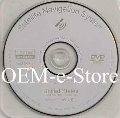 2007-2008 Acura TL RDX & Honda Ridgeline GPS Navigation DVD U.S CAN Map VER 4.62 - Image 1 of 2