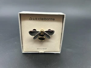 Vintage Liz Claiborne Hummel Insekt Brosche Anstecknadel gold silberfarben - Bild 1 von 6
