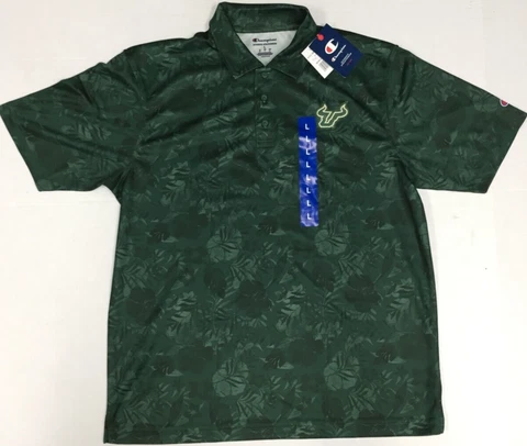 USF South Florida Bulls NCAA Men's 3 Button Dri Fit Polo Shirt LARGE Cover