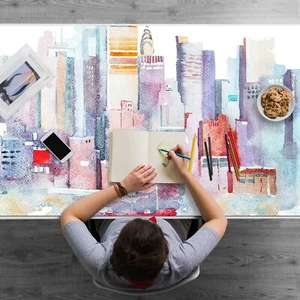 City by the water Desk Mat Top Pad Protector for PC Mouse Keyboard 120x60 - Afbeelding 1 van 5