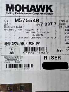 Belden Mohawk M57554 24/4P CAT5e LAN UTP Cable de red Riser blanco / 100ft - Imagen 1 de 6
